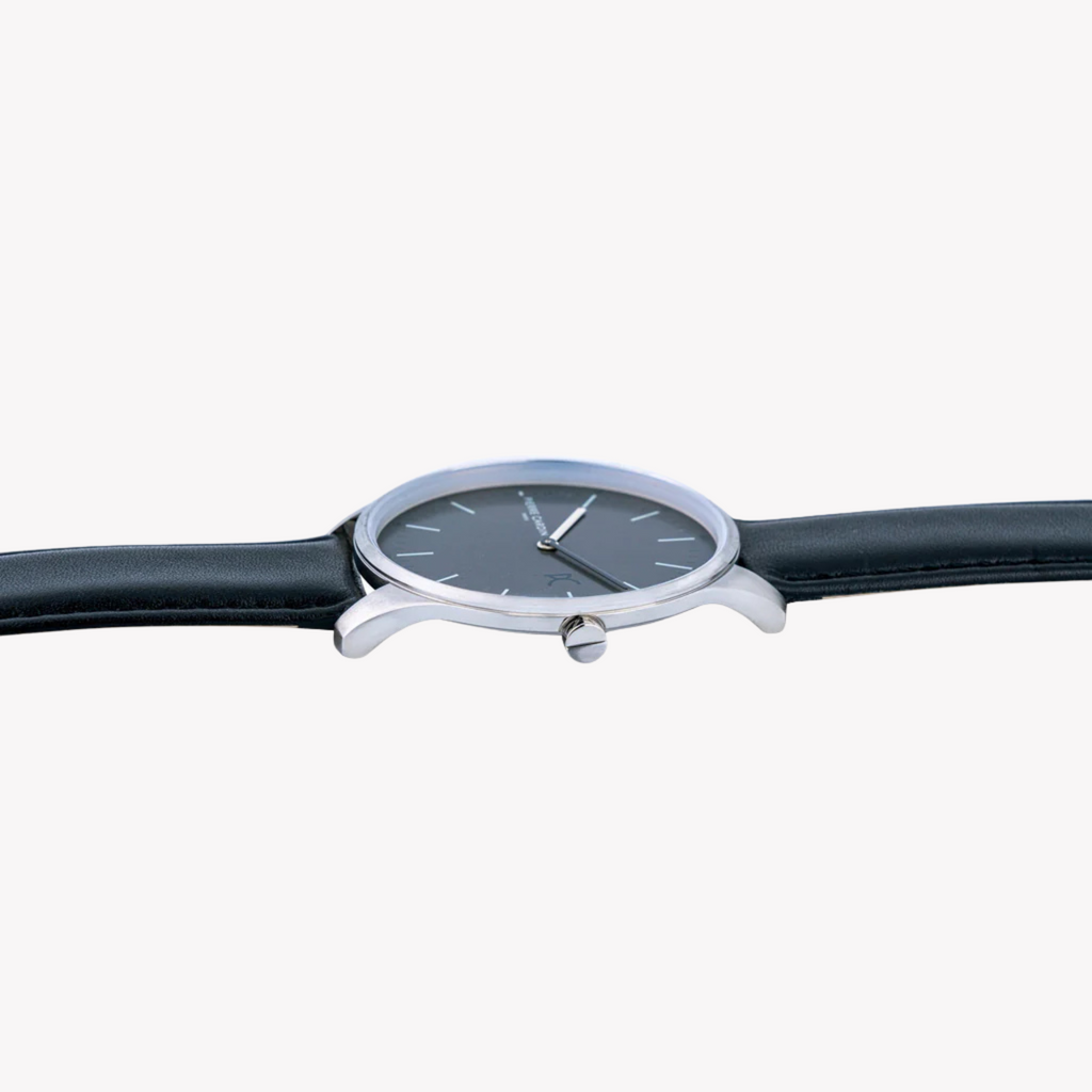 Pierre Cardin Men's Black Leather Watch, Gray Dial | Cba.4003