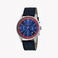 Esprit Men's Blue Leather Watch, Blue Dial | ES1G209L0025