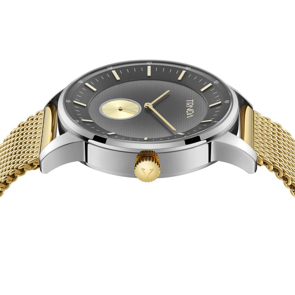 Trnda Men's Stainless Steel Watch, Gradient Gray Dial | Tr43sgld