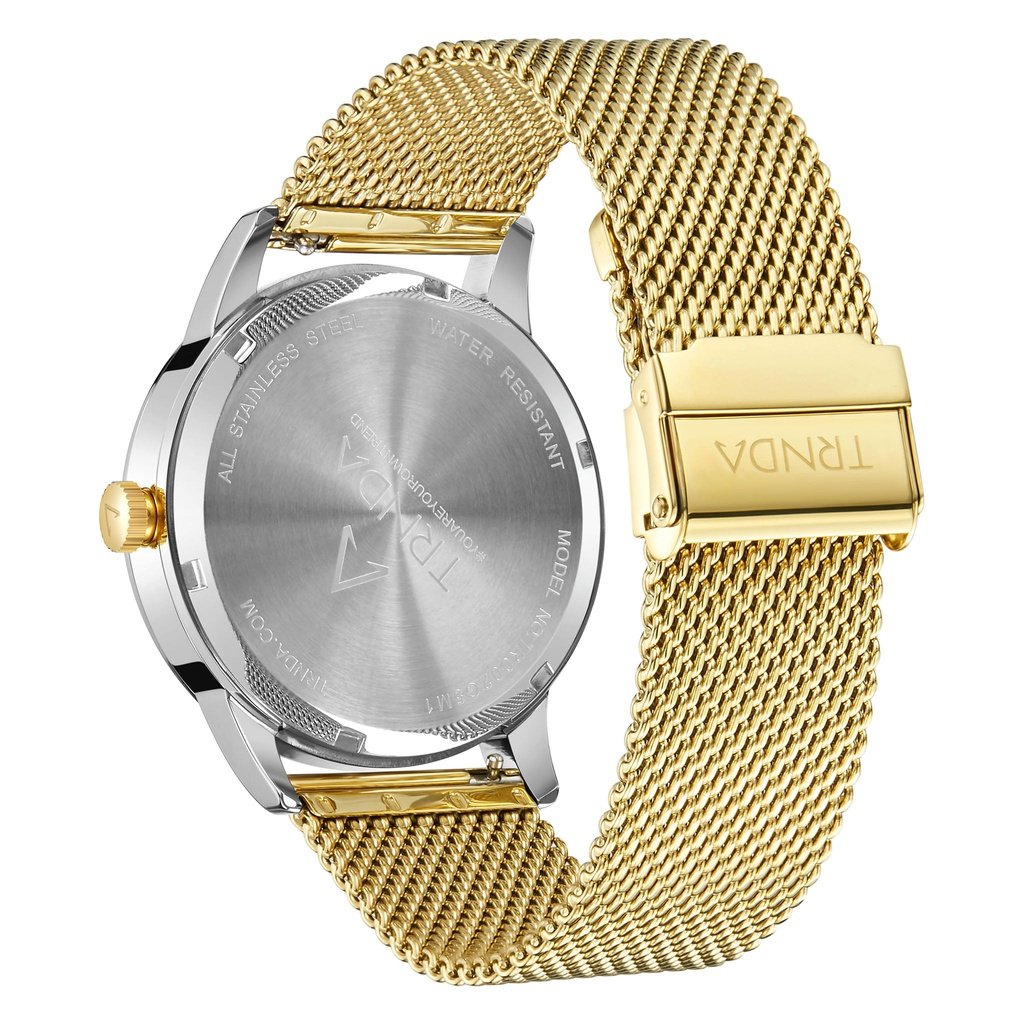 Trnda Men's Stainless Steel Watch, Gradient Gray Dial | Tr43sgld