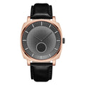 Trnda Men's Rose Gold Stainless Steel Watch, Black Leather | Trn045mm